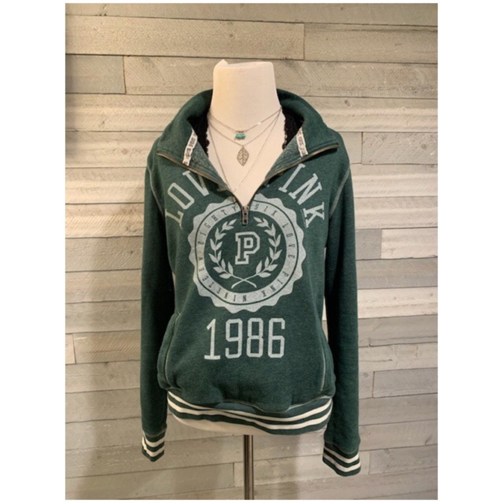 Vintage Victoria Secret Pink half zip sweatshirt💚
